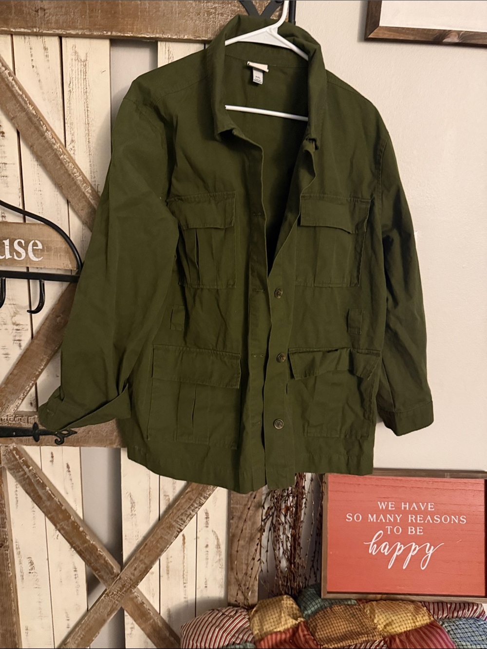 a new day Olive Green Utility Bomber Jacket